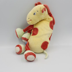 Doudou girafe jaune rouge vert SUCRE D'ORGE