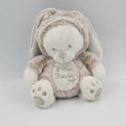 Doudou ours déguisé en lapin blanc beige marron Mon doudou SIMBA TOYS