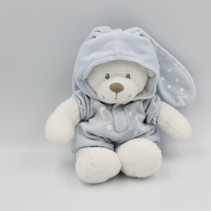 Doudou luminescent ours lapin blanc bleu oiseau Simba Toys NICOTOY