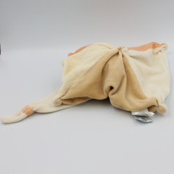 Doudou et compagnie plat ours douvelours beige orange feuille