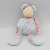 Doudou souris bleu rayé rose CP INTERNATIONAL