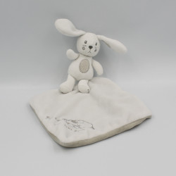 Doudou lapin mouchoir blanc gris fait dodo NICOTOY