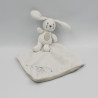 Doudou lapin mouchoir blanc gris fait dodo NICOTOY