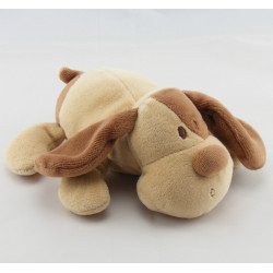 Doudou chien beige cocard couché POMMETTE