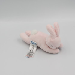 Mini Doudou lapin couché rose blanc JACADI