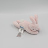 Mini Doudou lapin couché rose blanc JACADI