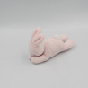 Mini Doudou lapin couché rose blanc JACADI