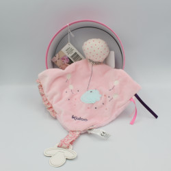 Doudou d'activité douceur plat rose oiseau Petite rose KALOO