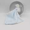 Doudou plat ours bleu mouchoir PERLE KALOO