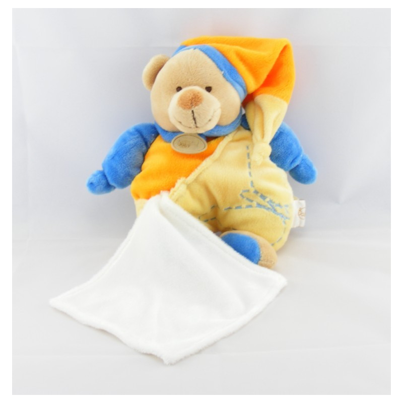Doudou ours bleu étoiles avec mouchoir BABY NAT