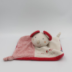 Doudou plat souris beige rouge Doumou SUCRE D'ORGE