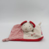 Doudou plat souris beige rouge Doumou SUCRE D'ORGE