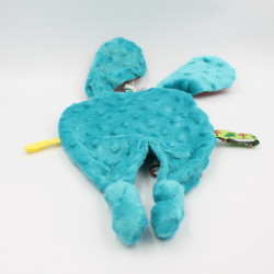 Doudou plat lapin bleu rouge LES DOUDOUS DE NANO