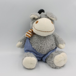 Doudou ane gris salopette bleu ILE DE RE SANDY