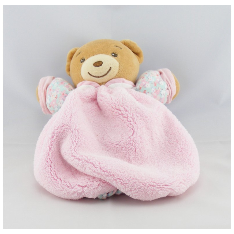 Doudou plat ours Liliblue transformable rose bleu KALOO