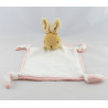 Doudou plat lapin blanc rose KALOO