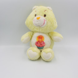 Ancienne Peluche Bisounours jaune Grosgâteau CARE BEARS 