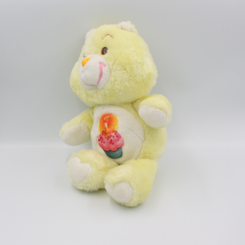 Ancienne Peluche Bisounours jaune Grosg?�teau CARE BEARS