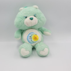 Ancienne Peluche Bisounours bleu vert Grosdodo lune CARE BEARS