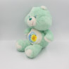 Ancienne Peluche Bisounours bleu vert Grosdodo lune CARE BEARS