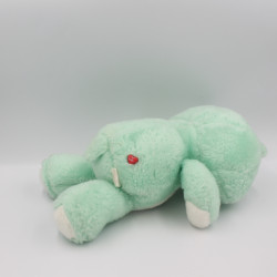 Ancienne Peluche Bisounours bleu vert Grosdodo lune CARE BEARS