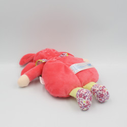 Doudou Poupée lutin rose vert trèfle fleurs Corolle