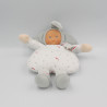Doudou lutin bébé poupée gris blanc rouge étoiles COROLLE