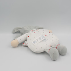 Doudou lutin bébé poupée gris blanc rouge étoiles COROLLE