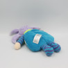 Doudou Poupée lutin bleu vert mauve oiseaux grelot Corolle