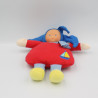 Doudou Poupée lutin rouge bleu bateau grelot Corolle