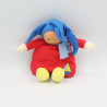 Doudou Poupée lutin rouge bleu bateau grelot Corolle