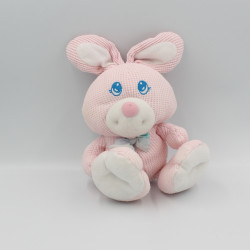 Doudou lapin rose blanc satin FISHER PRICE