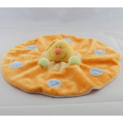 Doudou plat papillon orange rayé vert JOLLYBABY