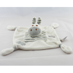 Doudou plat ours blanc gris Dodo d'amour MGM