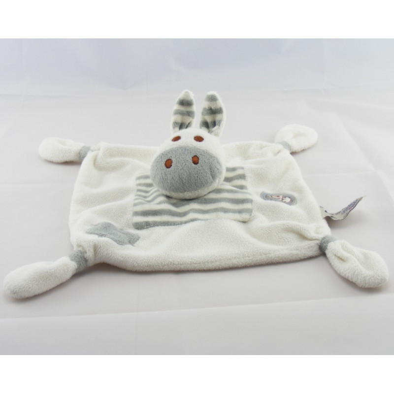 Doudou plat ours blanc gris Dodo d'amour MGM