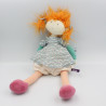 Doudou Peluche Poupée bleu vert rose orange pois  JEANNE Les Coquettes MOULIN ROTY