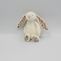 Doudou lapin blanc fleurs...