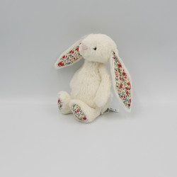 Doudou lapin blanc fleurs Liberty JELLYCAT 20 cm