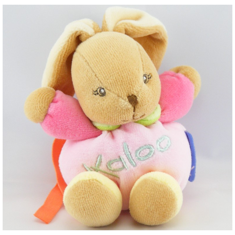 Mini doudou lapin beige orange KALOO 1998