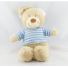 Doudou Ours Beige maillot pull rayé bleu Tex