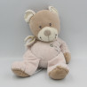 Doudou ours beige rose NICOTOY 32 cm