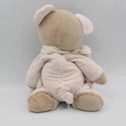 Doudou ours beige rose NICOTOY 32 cm