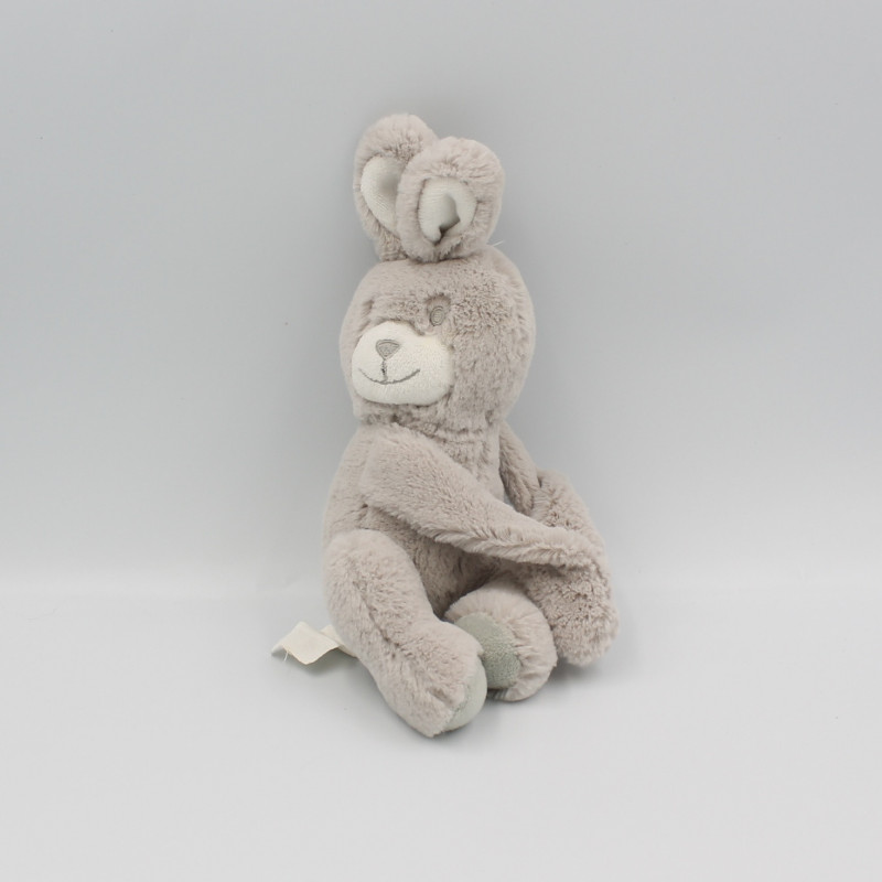 Doudou lapin beige gris TOM & KIDDY TOMKIDS
