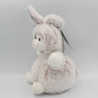 Doudou ours déguisé en lapin blanc marron ATMOSPHERA