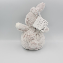 Doudou ours déguisé en lapin blanc marron ATMOSPHERA