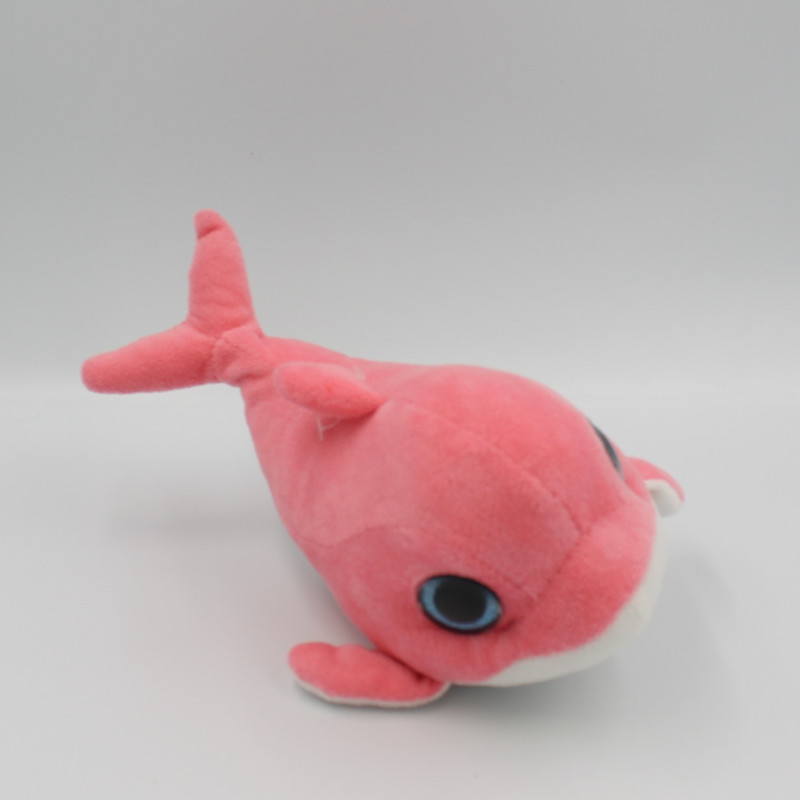 Doudou dauphin rose gros yeux brillants Crete