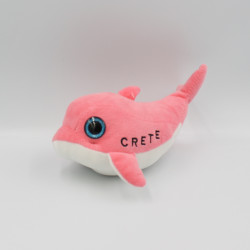 Doudou dauphin rose gros yeux brillants Crete