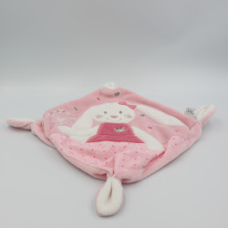 Doudou plat carré rose lapin TEX