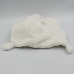 Doudou plat lapin blanc bandanas gris NICOTOY