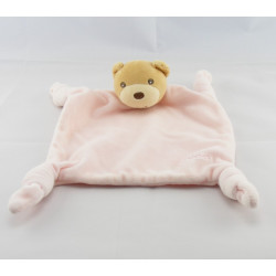 Doudou plat ours rose coeur brodé KALOO